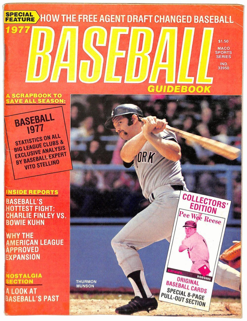 1977 Baseball Guidebook Thurman Munson New York Yankees 181695