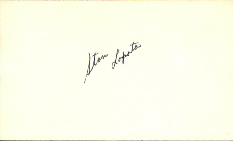 Stan Lopata Philadelphia Phillies d.2013 Signed/Auto  3x5 Index Card 162645