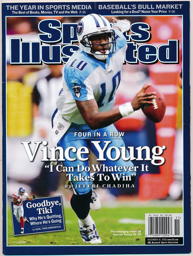 December 18, 2006 Vince YOung Sports Illustrated NO LABEL Newsstand Titans