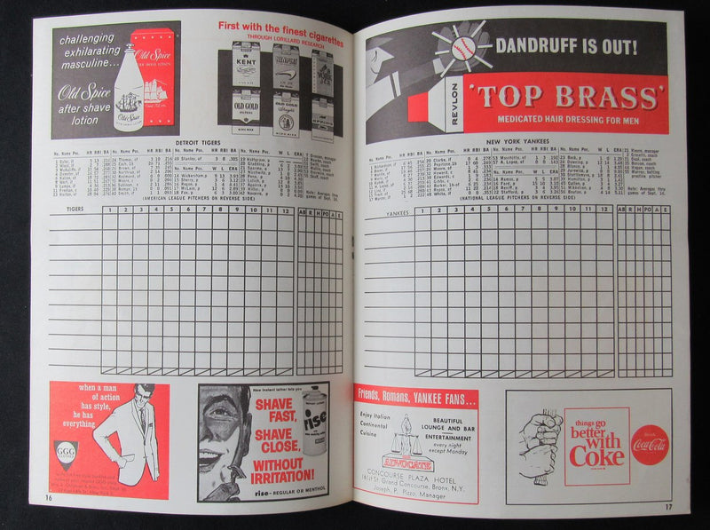 1965 New York Yankees vs. Detroit Tigers Scorecard & Program Mantle/Maris 183850