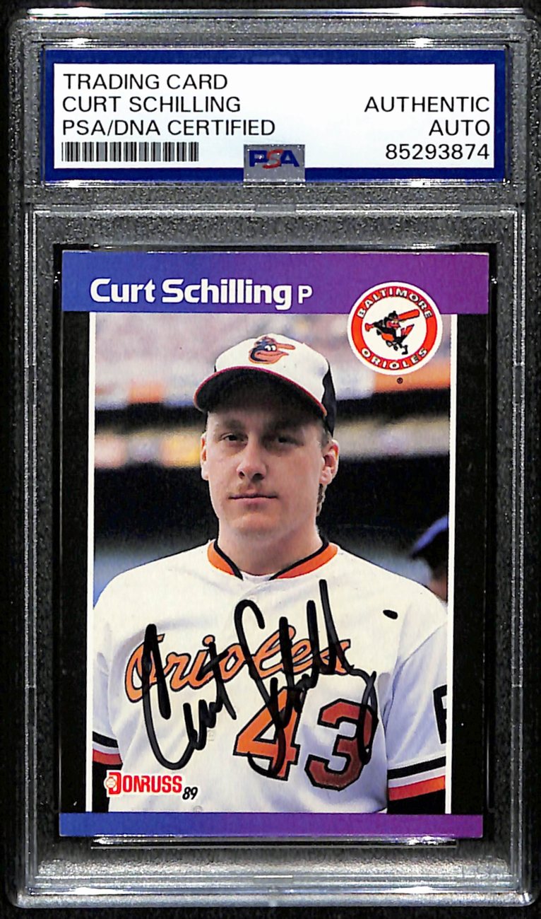 Curt Schilling Signed/Auto 1989 Donruss Rookie Card #635 Orioles PSA/DNA 190682