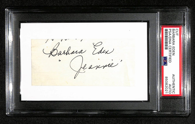 Barbara Eden Signed/Inscribed Cut on 3x5 Index Card Actress PSA/DNA 184258