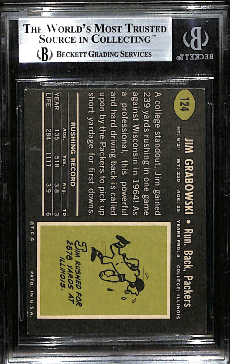 Jim Grabowski Signed 1969 Topps Card #124 Green Bay Packers BAS/Beckett 184900