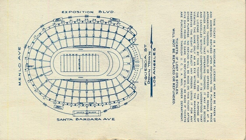 1952 Rice University vs. UCLA Football Game Ticket Stub 148502