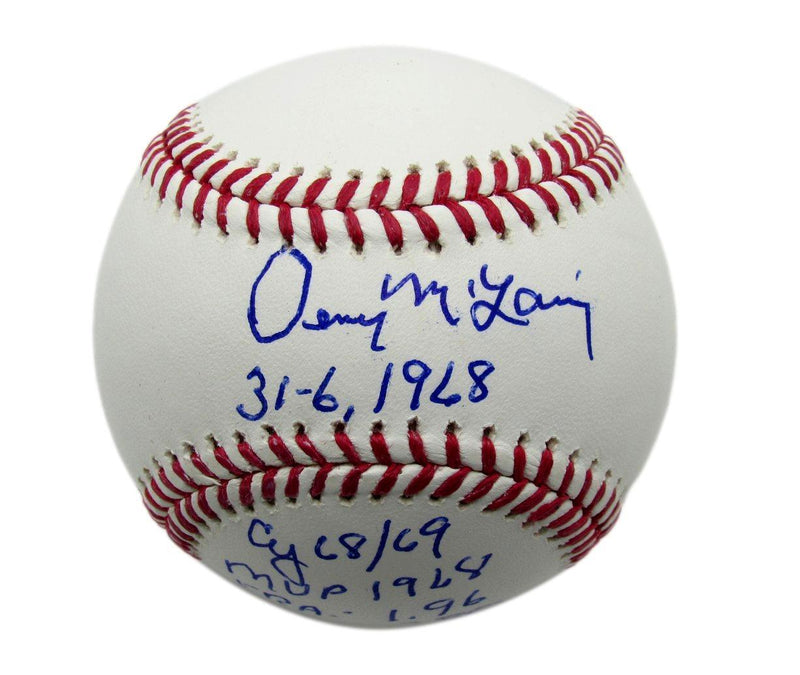 Denny McLain Autographed/Inscribed OML Baseball Detroit Tigers PSA/DNA 177765