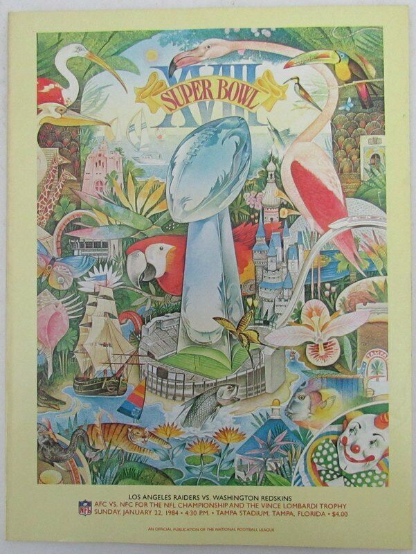 Super Bowl XVIII - 1984 Vintage Program LA Raiders v Redskins Allen MVP 143888