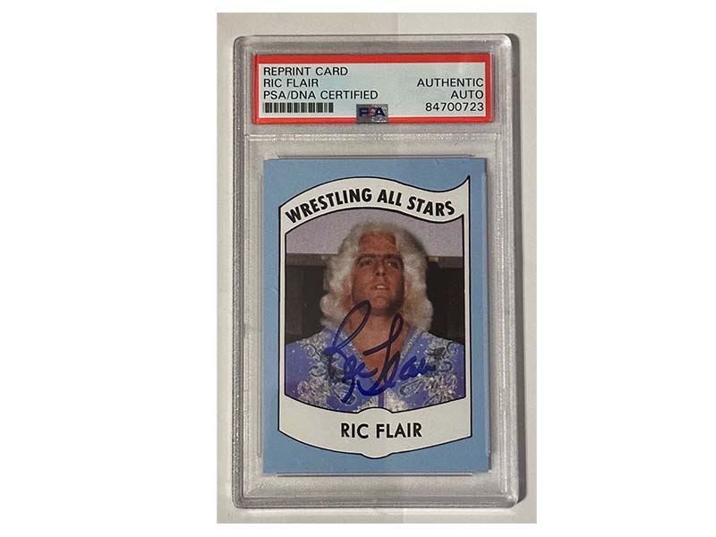 Ric Flair Signed Wrestling All Stars #27 Reprint Card PSA