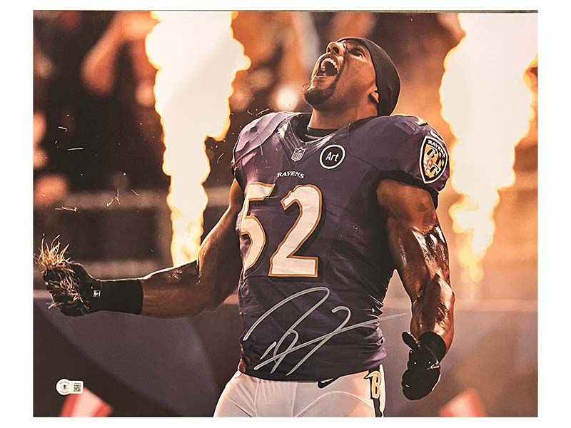 Ray Lewis Autographed 16x20 Baltimore Ravens Photo Beckett