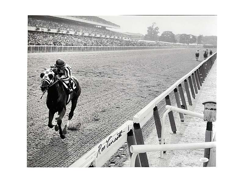 Ron Turcotte Look Back Secretariat Triple Crown Victory Signed 16x20 Photo (JSA)