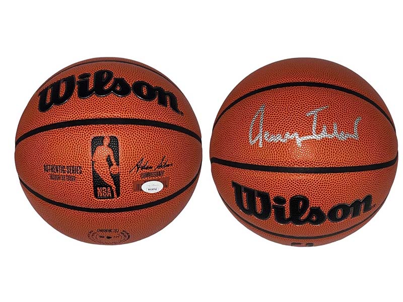 Jerry West Autographed Wilson Authentic Series NBA basketball JSA