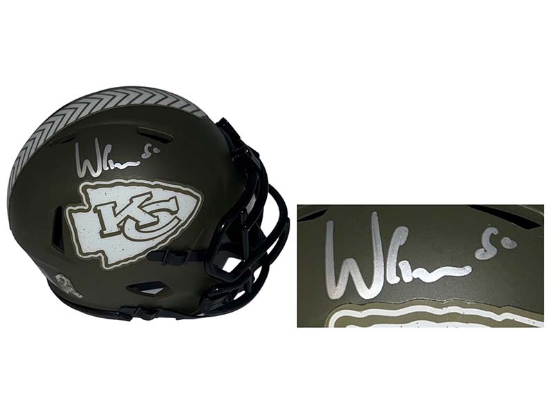 Willie Gay JR Autographed Kansas City Chiefs Salute To Service Mini Football Helmet JSA