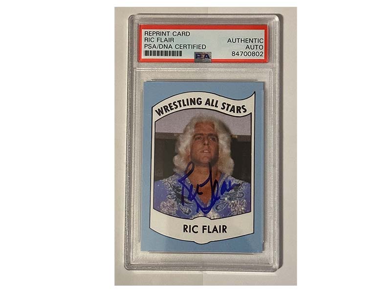 Ric Flair Signed Wrestling All Stars #27 Reprint Card PSA