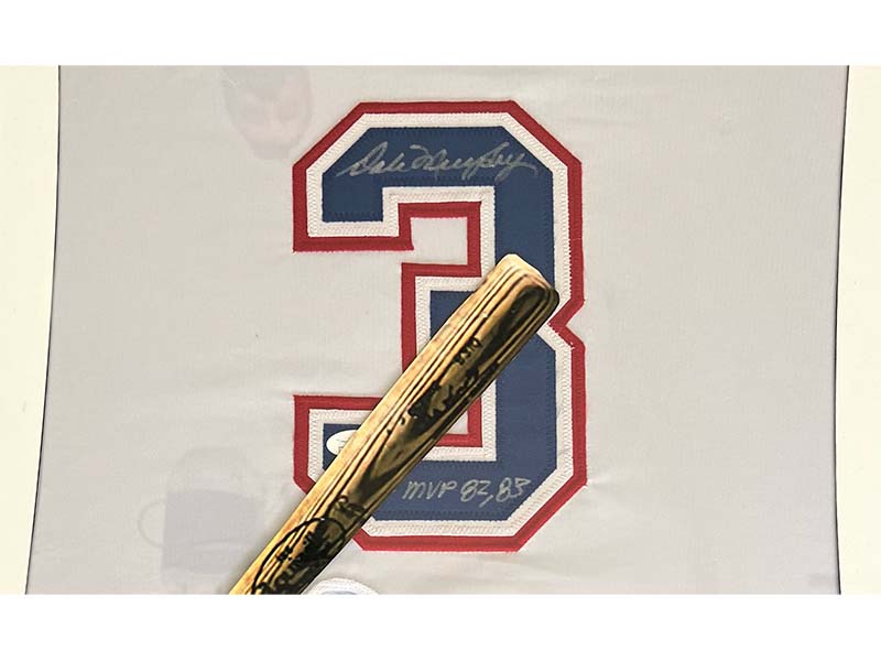 Dale Murphy Autographed 40x27 Framed Baseball Jersey JSA – Golden