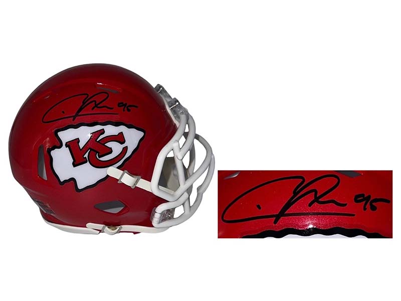 Chris Jones Autographed Kansas City Chiefs Mini Speed Football Helmet (JSA)