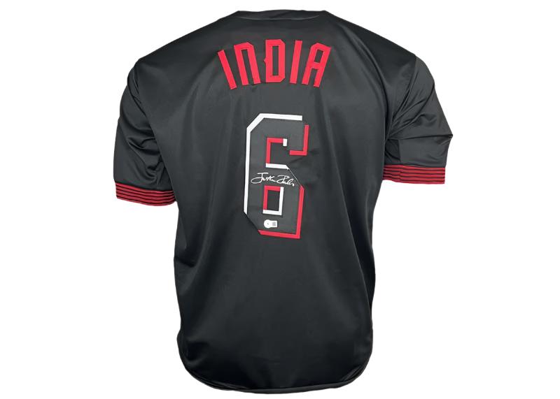 Jonathan India Autographed Cincy Black Baseball Jersey Beckett