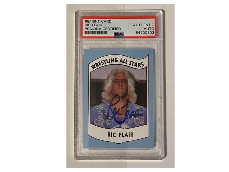 Ric Flair Signed Wrestling All Stars #27 Reprint Card PSA