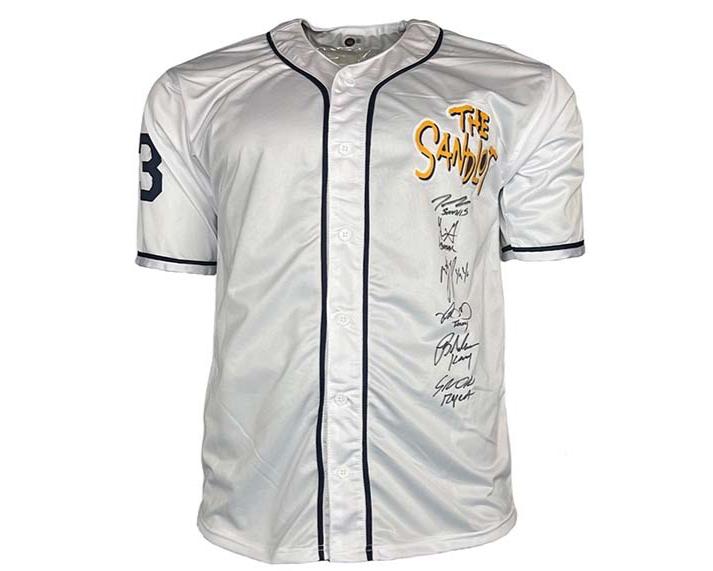 The Sandlot Cast Signed Baseball Jersey (JSA) Autographed by 6