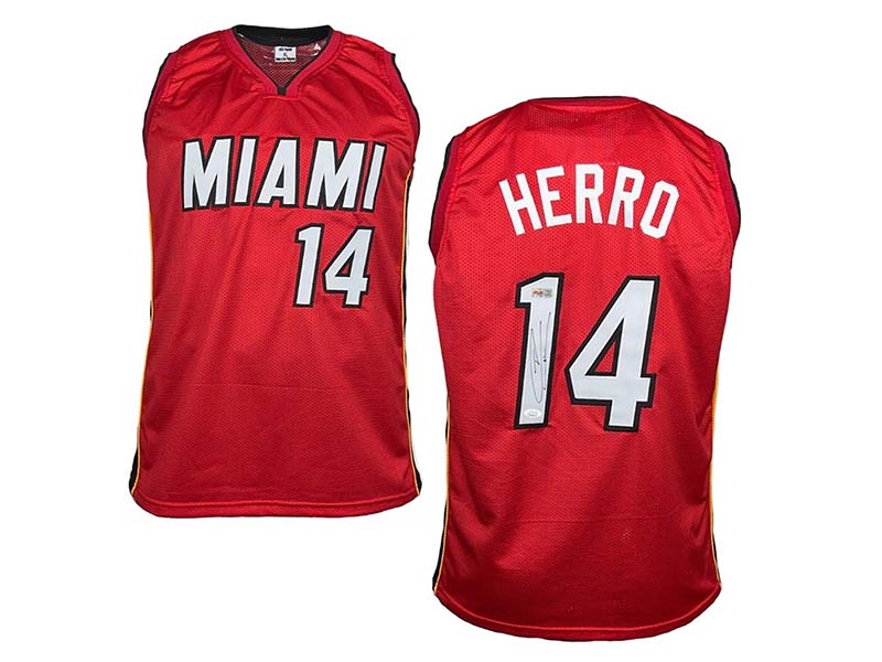 Tyler Herro Autographed Miami Red basketball Jersey JSA