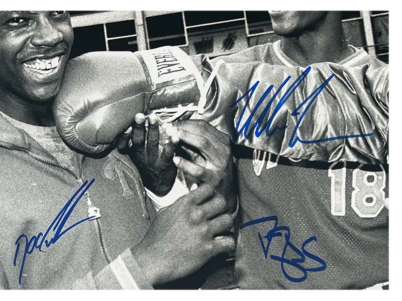 Doc Gooden & Darryl Strawberry Signed New York Mets Photo W/ Mike Tyson 16x20 JSA