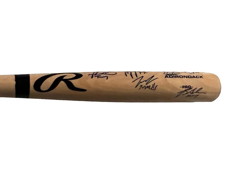 The Sandlot Cast Autographed Rawlings Blond Bat (Beckett)