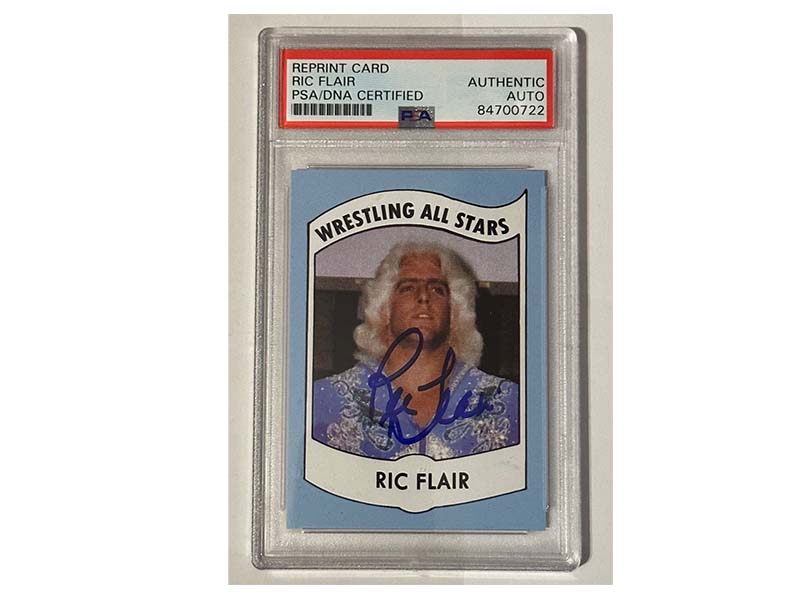 Ric Flair Signed Wrestling All Stars #27 Reprint Card PSA