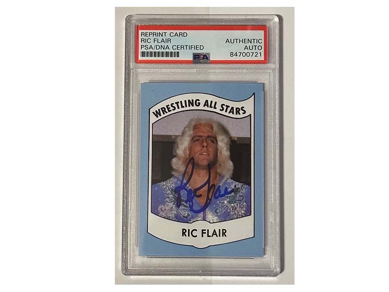 Ric Flair Signed Wrestling All Stars #27 Reprint Card PSA