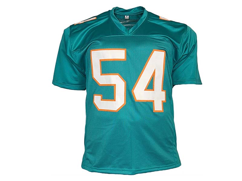 Zach Thomas Autographed Custom Teal Football Jersey JSA