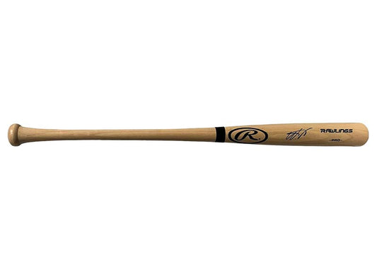 Wander Franco El Patron Autographed Rawlings Pro Baseball Bat - JSA COA