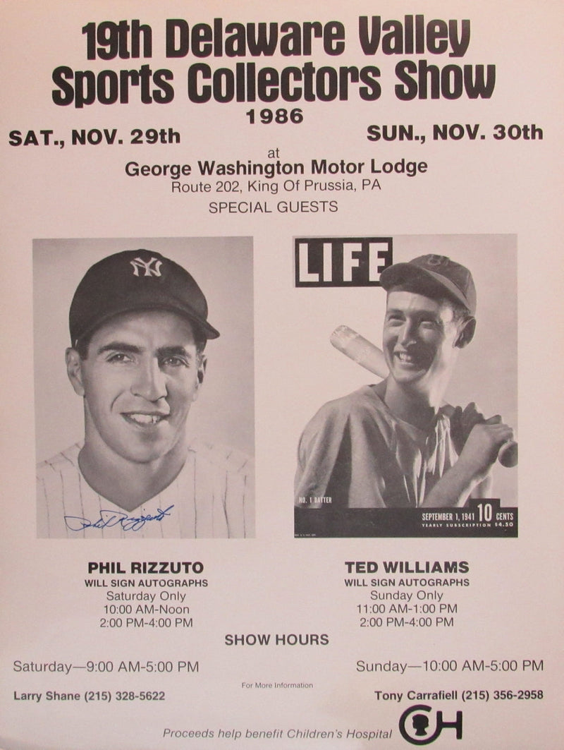 1986 Sports Collectors Show 25x19 Poster Signed by Phil Rizzuto HOF 157728