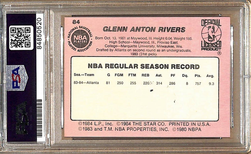 1984-85 Star Company #84 Doc Rivers Hawks Signed/Auto Card PSA/DNA 178943