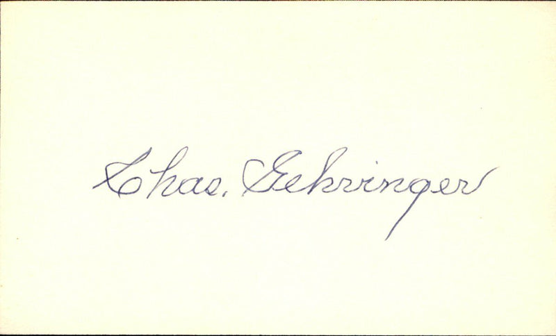 Charlie Gehringer Detroit Tigers d.1993 Signed/Autographed 3x5 Index Card 162553
