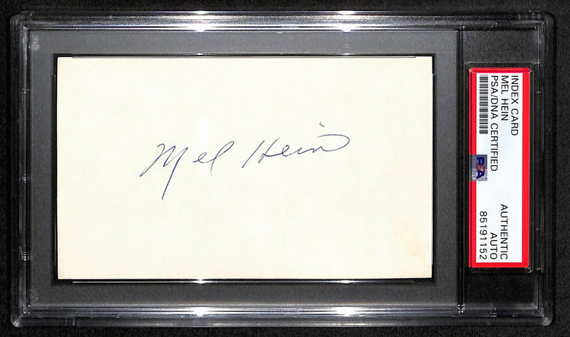 Mel Hein HOF Signed/Auto 3x5 Index Card New York Giants PSA/DNA 187481