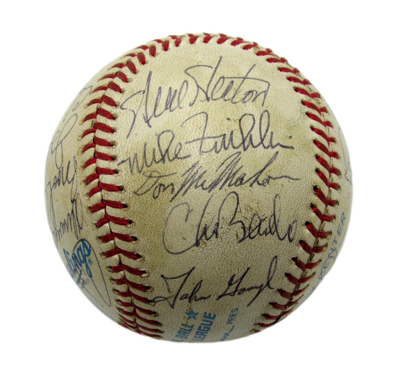 1985 Cleveland Indians Team Autographed by 24 Jacoby Butler OAL Baseball 182803