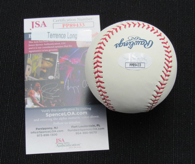 Terrence Long Signed/Auto Yankees 100th OML Baseball JSA  186742