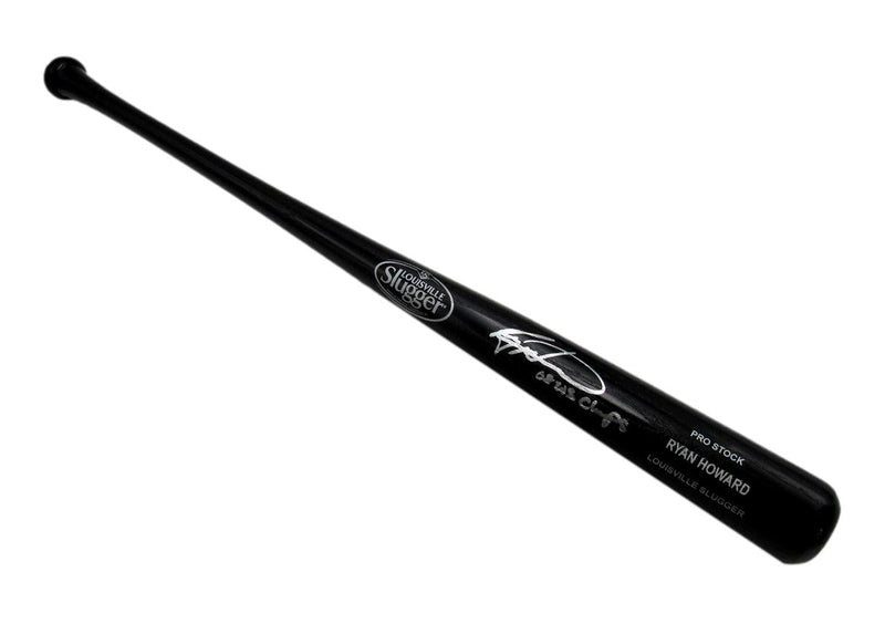 Ryan Howard Signed/Inscribed Louisville Slugger Black Bat Phillies JSA 192229