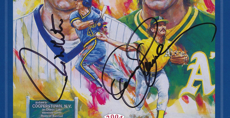 Paul Molitor/Dennis Eckersley Dual-Autographed 2004 HOF Induction Program JSA