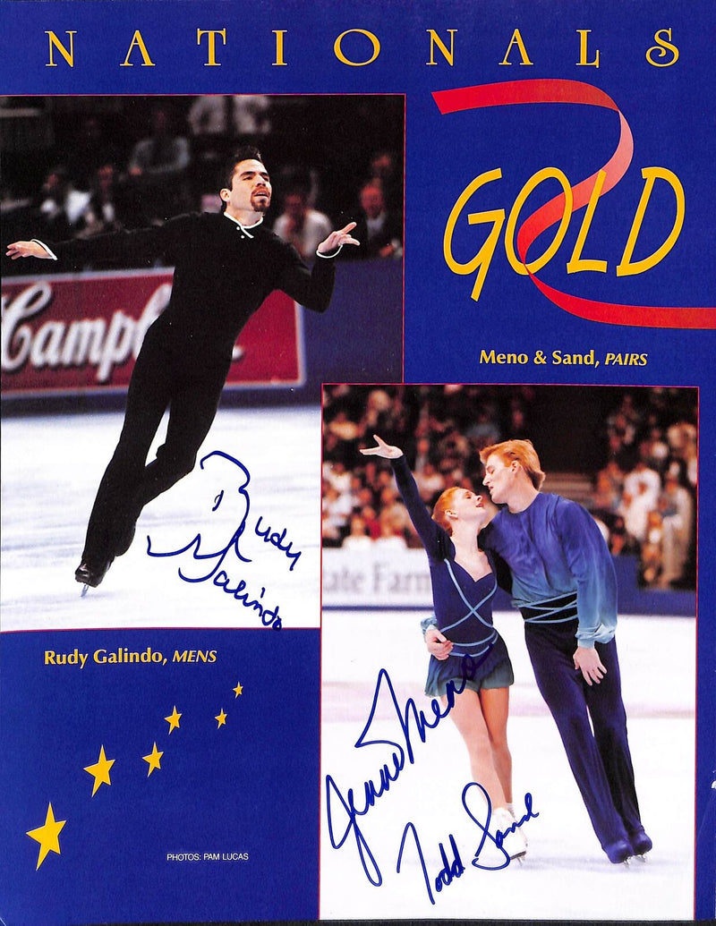 Rudy Galindo/Jenni Meno/Todd Sand National Gold Signed 8x10 Photo 170792