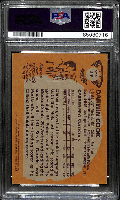 Darwin Cook Signed 1981 Topps Card #77 New Jersey Nets PSA/DNA 185736