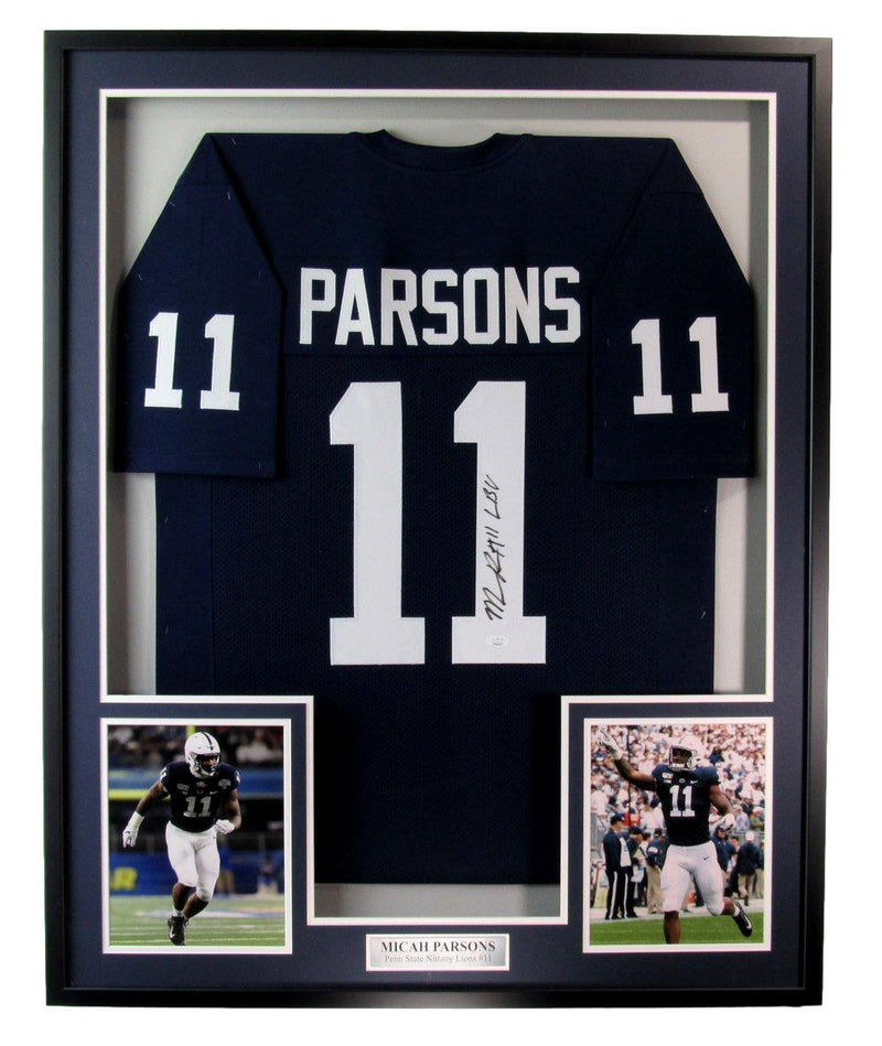 Micah Parsons Autographed Football Jersey Penn State Framed JSA 176758