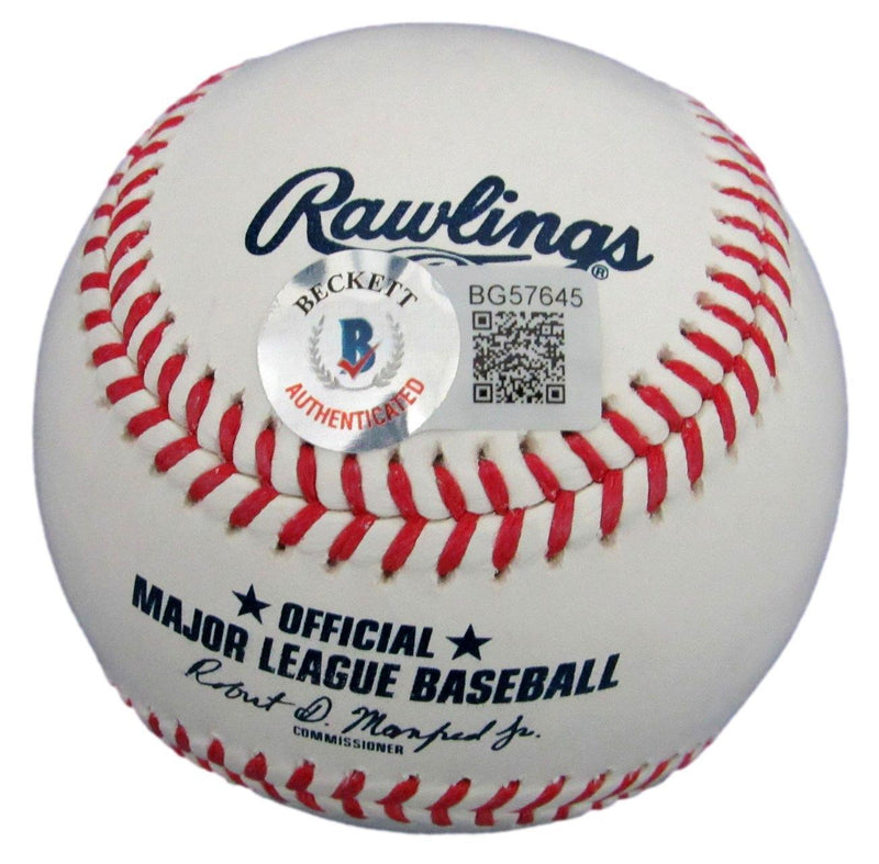Mike Mussina HOF Autographed Rawlings OML Baseball Baltimore Orioles Beckett
