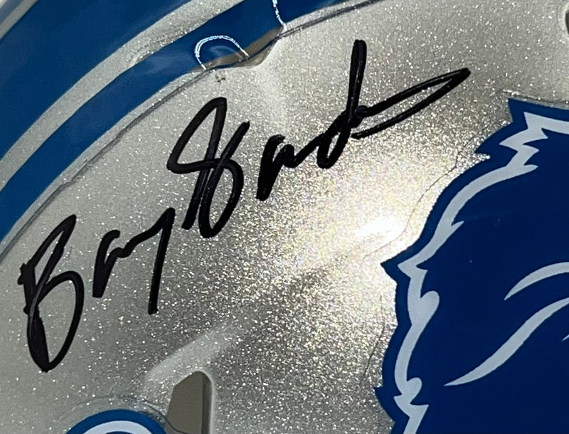 Barry Sanders Signed Detroit Lions Speed Mini 83-02 Throwback Helmet JSA