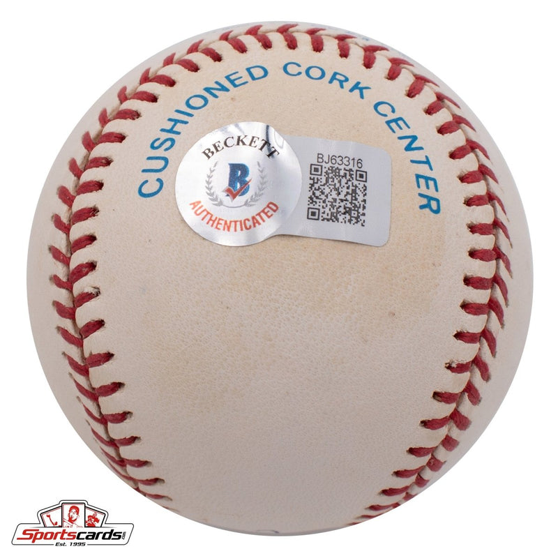 Charlie Silvera (d.2019) Single Signed Baseball NY Yankees Beckett BAS