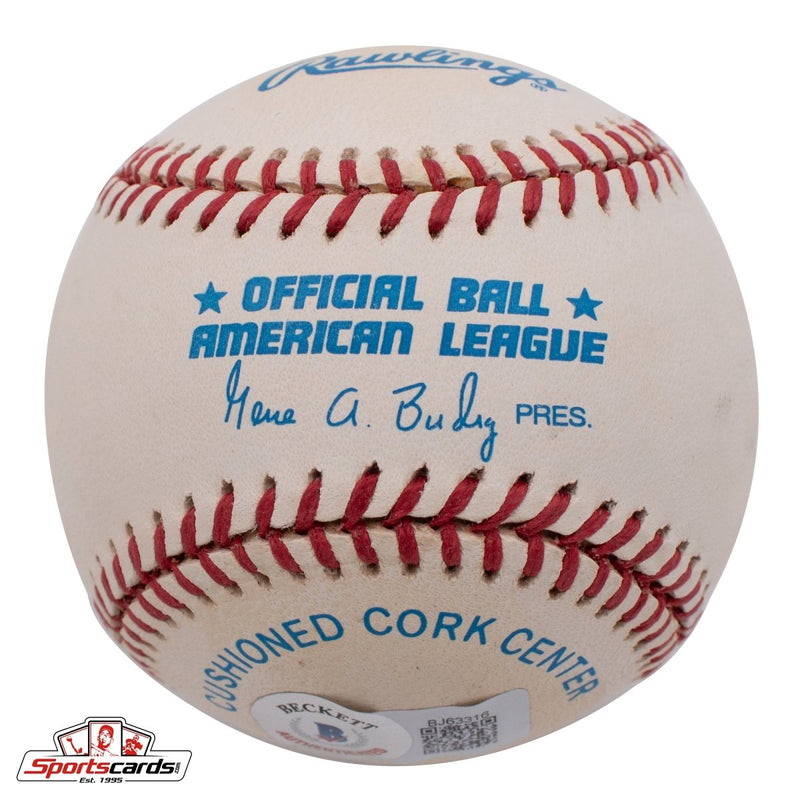 Charlie Silvera (d.2019) Single Signed Baseball NY Yankees Beckett BAS