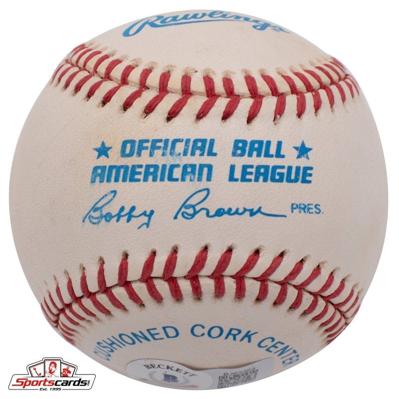 Ben Chapman (d.1993) ".302 Lifetime BA" Single Signed Baseball Beckett BAS