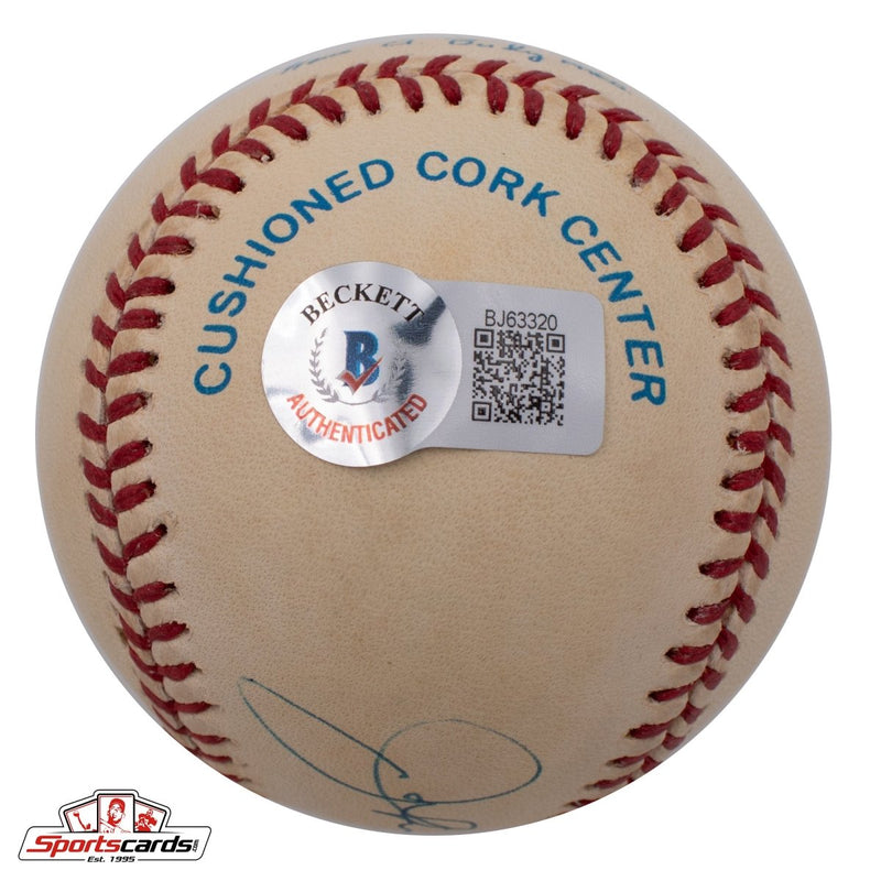 Johnny Kucks (d.2013) Single Signed Baseball Beckett BAS Yankees