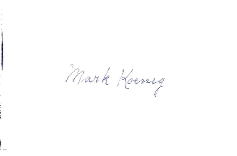 Mark Koenig 1927 New York Yankees d.1993 Signed/Auto 3x5 Index Card 163067