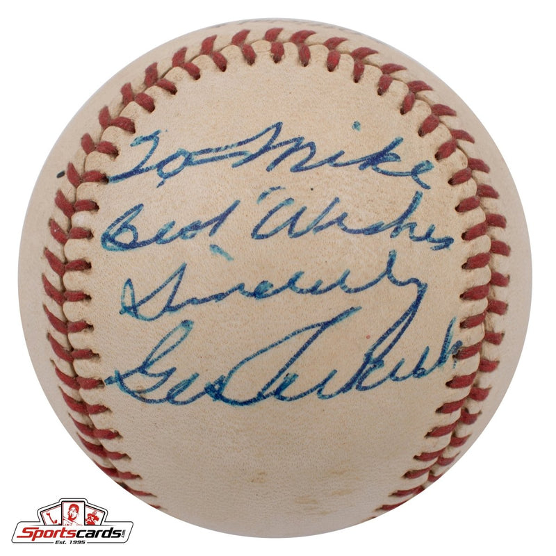George Selkirk (d.1987) Single Signed Warren Giles Baseball Beckett BAS Yankees