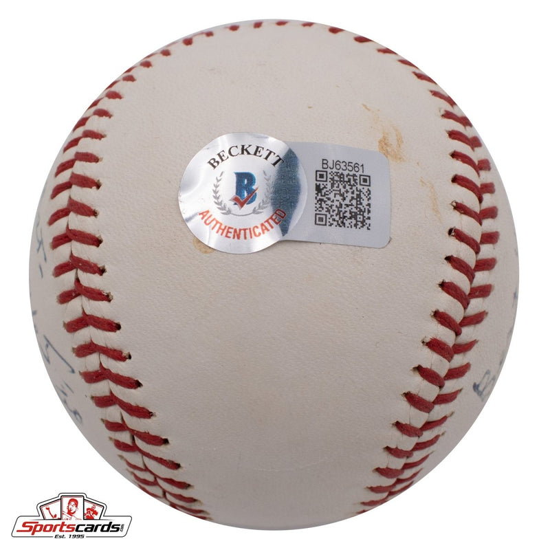 Rare Hank Severeid (d.1968) Single Signed Baseball Beckett BAS 1926 Yankees
