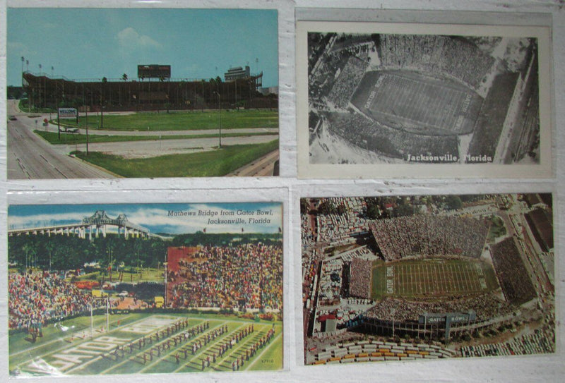 Lot of 4 Gator Bowl Stadium Jacksonville Florida Vintage Postcards 147285