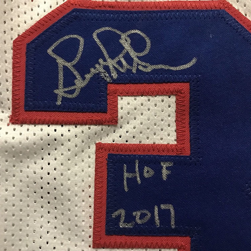 Autographed/Signed George McGinnis HOF 17  Philadelphia White Basketball Jersey JSA COA